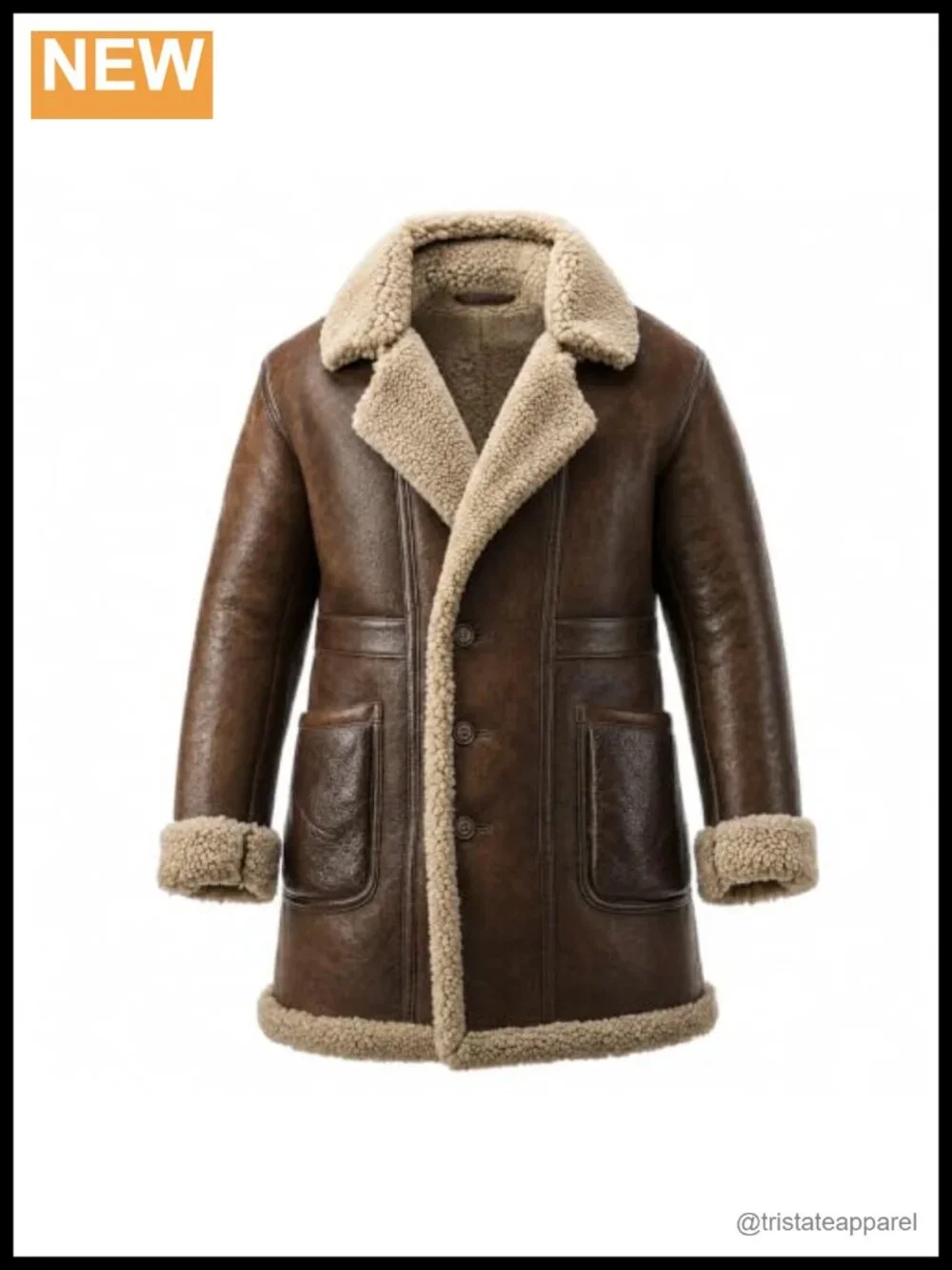 Genuine Shearling Leather B3 Bomber Aviator Jacket for Men